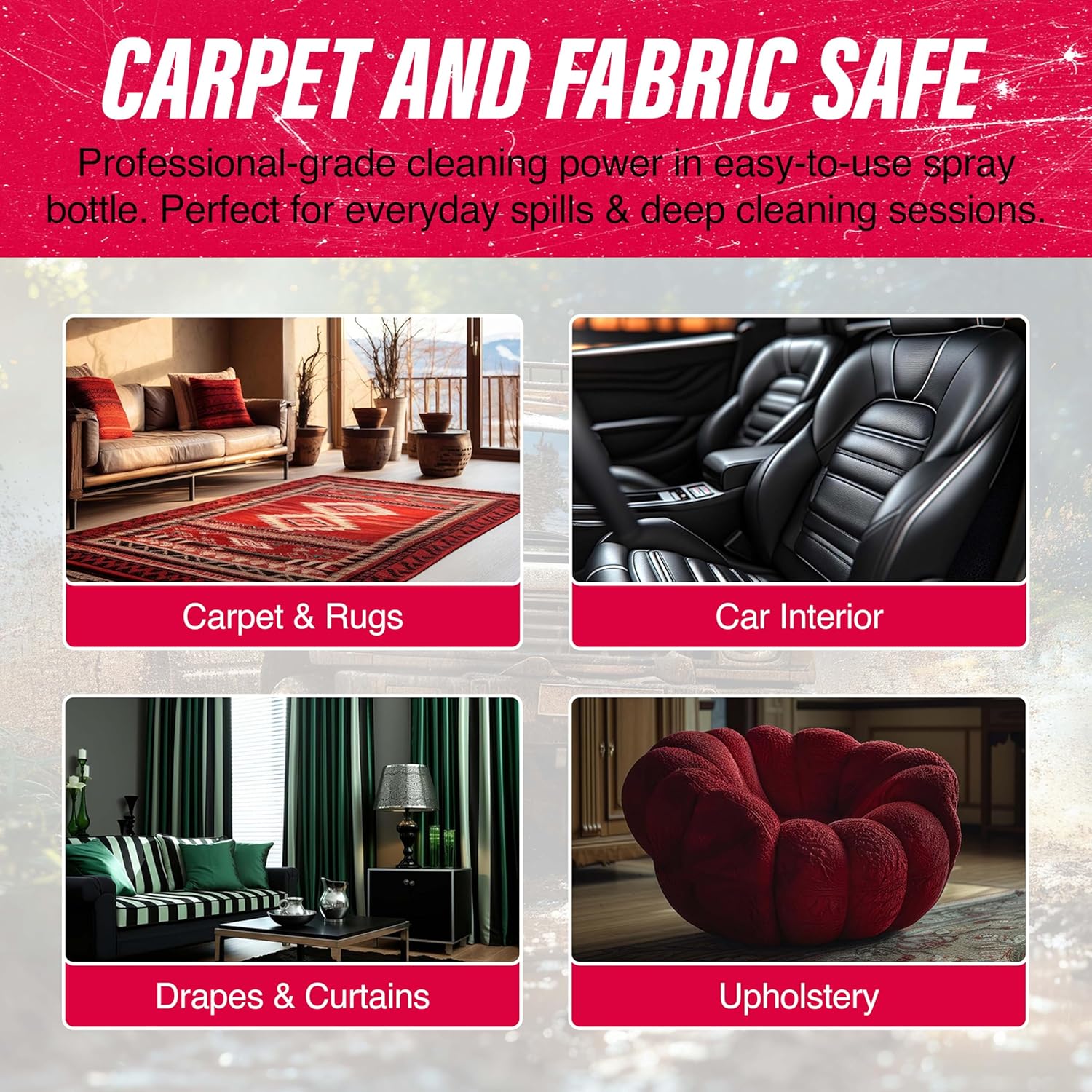 RemoovABull Carpet & Upholstery Stain Remover – Fast Acting, Powerful Cleaner for Oil, Grease, Dirt, Coffee, Urine & More – Ideal for Car Interiors, Fabrics, & Carpets – Made in the USA