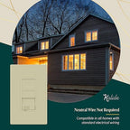 TOPGREENER Kalide Light Switch and 3-Speed Ceiling Fan Control Combo, in Wall Light and Fan Combination Switch, Single Pole, 2.5A, 720W, Neutral Wire Not Required, TGSFS3-I, Ivory