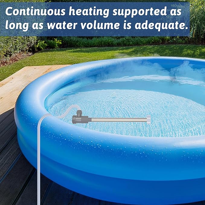 1800W Submersible Water Heater Portable Electric Pool and Hot Tub Immersion Water Heater with Temp Control, WiFi Timer for Bathtub, Spa, Swimming pool, above ground pool and baptismal pool