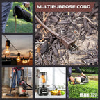 Iron Forge Cable 2 Prong Outdoor Extension Cord 50 ft, 16/2 SJTW 50 Foot Brown Extension Cord, Weatherproof - Great for Outdoor Lights, Deck, Patio