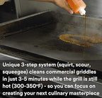 3M H-701-32OZ Scotch-Brite Griddle Cleaning, Quick Clean Liquid 701, 4 Quarts, Heavy Duty, Cleans in 3-5 Minutes, For Baked On Food and Cooking Oils, Use on Hot or Cool Griddle