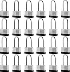 24-Pack Keyed Alike Laminated Steel Padlocks Keys, 1-3/4" Wide, Heavy Duty Long Pad Lock Set with Same Keys