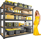 2800LBS Garage Shelving Heavy Duty 5 Tier Garage Storage Shelves, Adjustable Metal Shelving Unit Utility Rack Shelf for Warehouse, Pantry, Closet, Kitchen 72" H x 48" W x 18" D, Black