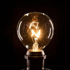 Hometown Evolution, Inc. 50 Foot C9 Commercial Exterior Globe String Lights with 40 G50 2 Inch Clear Bulbs (White Wire) for Weatherproof Heavy Duty Vintage Outside Lighting