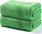 JOYMOOP Microfiber Towels for Cars, 2 Pack 63" x 29.5" Car Drying Towel, Green Reusable Car Towel, Quick Drying Car Microfiber Cleaning Cloth for RVs, SUVs, Trucks