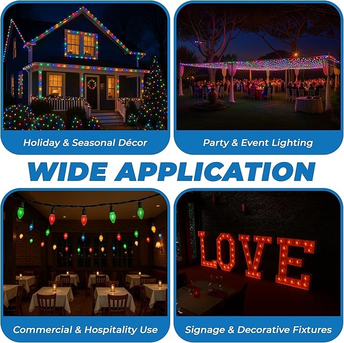 OHLECTRIC Halloween Light Bulbs (24 Pack –Orange), 7 Watt Mini Bulbs – E12 Candelabra Base, Non-Dimmable, 120 Volts – C7 Night Light Lamp Replacement Bulb for Salt Lamps, Window Candles, Holiday Decor