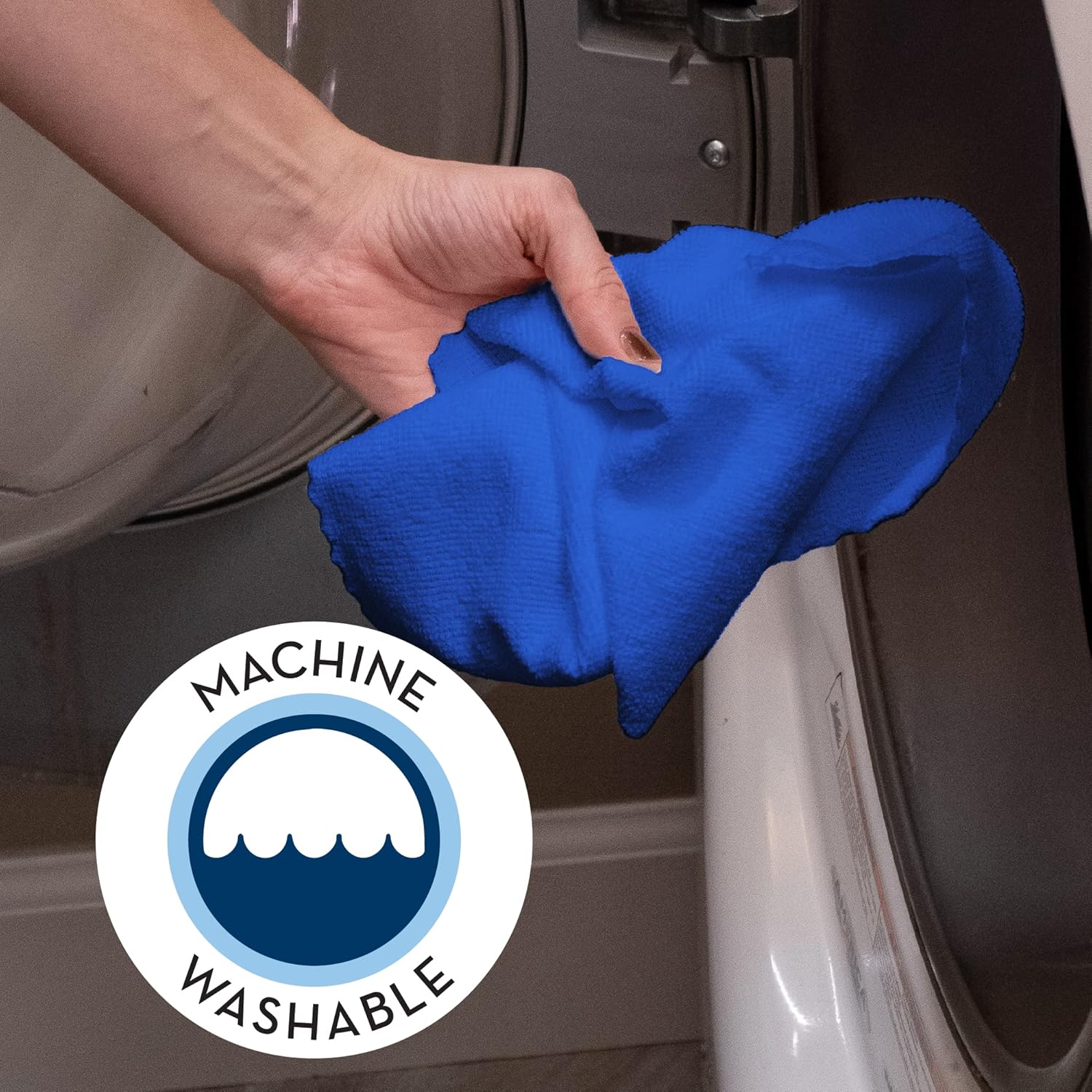 S&T INC. 50 Pack Microfiber Cleaning Cloth with Box, Bulk Towels for Home, Reusable Microfiber Towels for Cars, Cleaning Rags, Blue, 11.8 Inches x 11.8 Inches, 50 Count