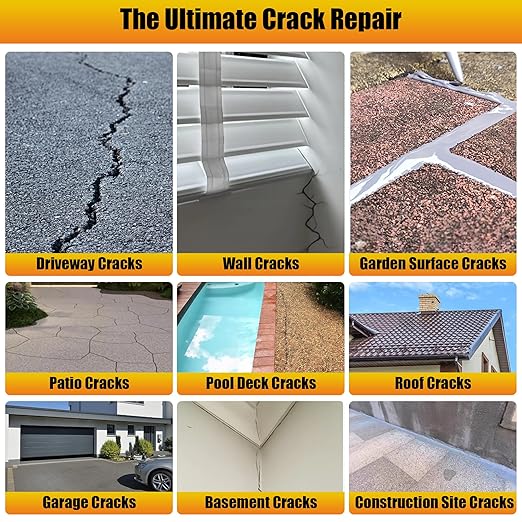 Concrete Crack Filler, 2 PCS Self Leveling Cement Crack Sealant, Quick-Drying Sealing Adhesive Repair Sealer for Driveways, Sidewalks, Patios, Waterproof Outdoor Joint Caulking Glue, Gray