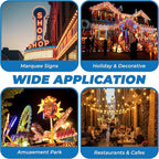 OHLECTRIC Yellow Night Light Bulbs (10-Pack) 11-Watt S14 Sign Bulb, Decorative Light Bulbs, E26 Medium Base, Colorful Bulbs, Dimmable, Sign Replacement Lamp for Indoor & Outdoor Use. Avg Hours 5000