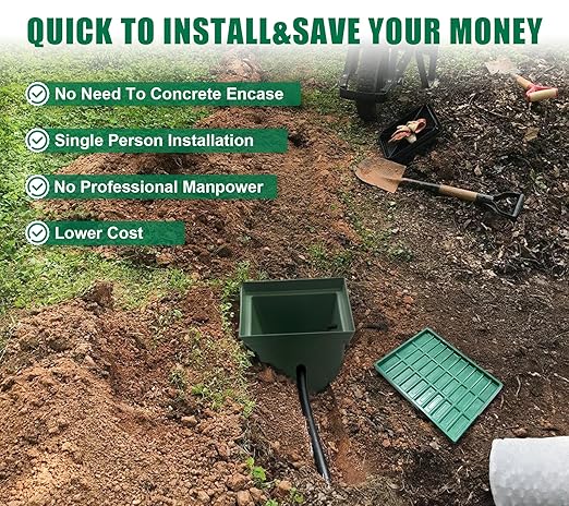 24x16x16 Underground Splice Box Rectangular Electrical Junction Boxes Polyethylene Distribution Pull Chamber W/FRP Inspection Cover Access Enclosure Pit Drillable Tapered Wiring Box for Cable