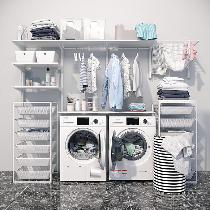 KoolMore FLD-5CWHP Electric Ventless Heat Pump Dryer, 4.4 Cu. Ft, for Small Home or Apartment, Stackable Unit, Wrinkle Prevention with Sensor Technology, 16 Drying Cycles [240V], Medium (24"), White