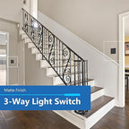 LIDER Brushed Black Minimalist Design Decorator Switch, Frameless Paddle Wall Light Switch, On/Off Rocker Switch, 3-Way or Single Pole, Residential Grade, UL Listed, 3 Wire, 15A 120-277VAC, 5 Pack