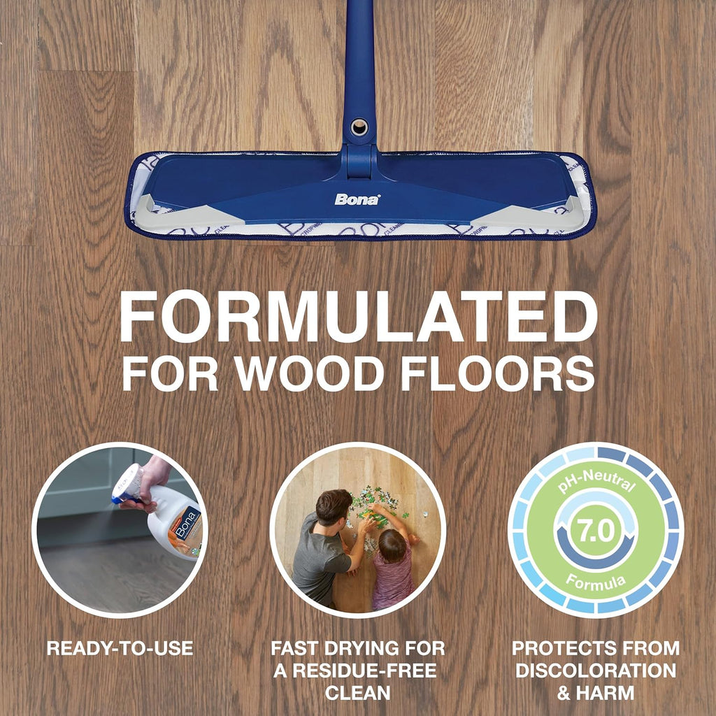 Bona Hardwood Floor Cleaner Spray - 32 fl oz - Cedar Wood Scent - Refillable - Residue-Free Floor Cleaning Solution for Wood Floors