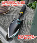 Heavy-Duty Gardening Hand Trowel with Sheath - Stainless Steel Garden Shovel Featuring a Rubberized Handle, Perfect for Diligent Farmers' Soil Planting, Digging, and Transplanting