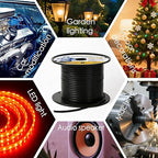 Extension Electrical Wire18/2 SPT-2W Bulk Lamp Cord, 300-Volt 18-Gauge, 50-feet Spool, Black,UL Listed