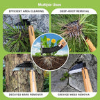 AON All-Purpose Japanese Weeding Sickle & Razor Hand Hoe, Forged Steel Weed Puller Tool with Sharp Edge & 4-Tine for Digging, Weeding, Uprooting in Vegetable Gardening, Backyard or Raised Garden Beds