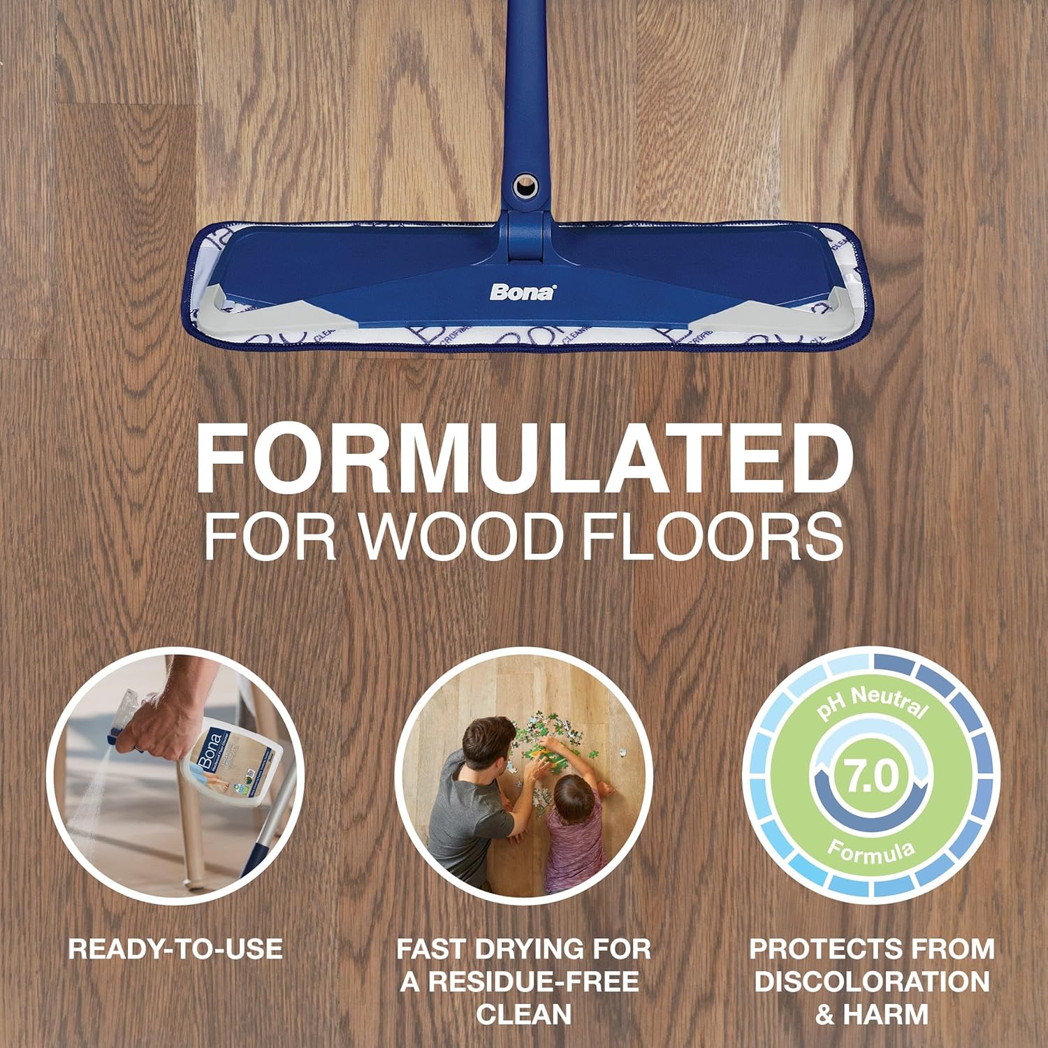 Bona Hardwood Floor Cleaner Spray - 32 fl oz - Residue-Free Floor Cleaning Solution for Wood Floors