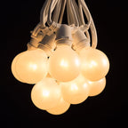 Hometown Evolution, Inc. 25 Foot C9 Commercial Exterior Globe String Lights with 20 G50 2 Inch White Satin Bulbs (White Wire) for Weatherproof Heavy Duty Vintage Outside Lighting