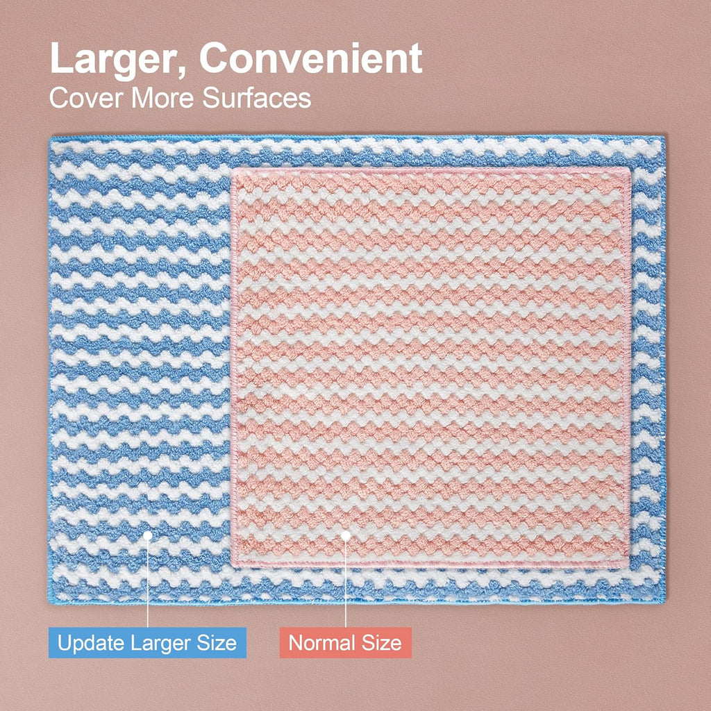 JOYMOOP 12 Pack Microfiber Cleaning Cloth, Larger Kitchen Towels, Dish Rags for Dish Drying Washing, Absorbent Streak Free Lint Free Rags for Cleaning - 11.81" x 15.75"