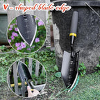 Heavy-Duty Trowel Garden Tool, Stainless Steel Serrated Hand Shovel for Effortless Digging, Weed Control, and Precise Bulb Planting