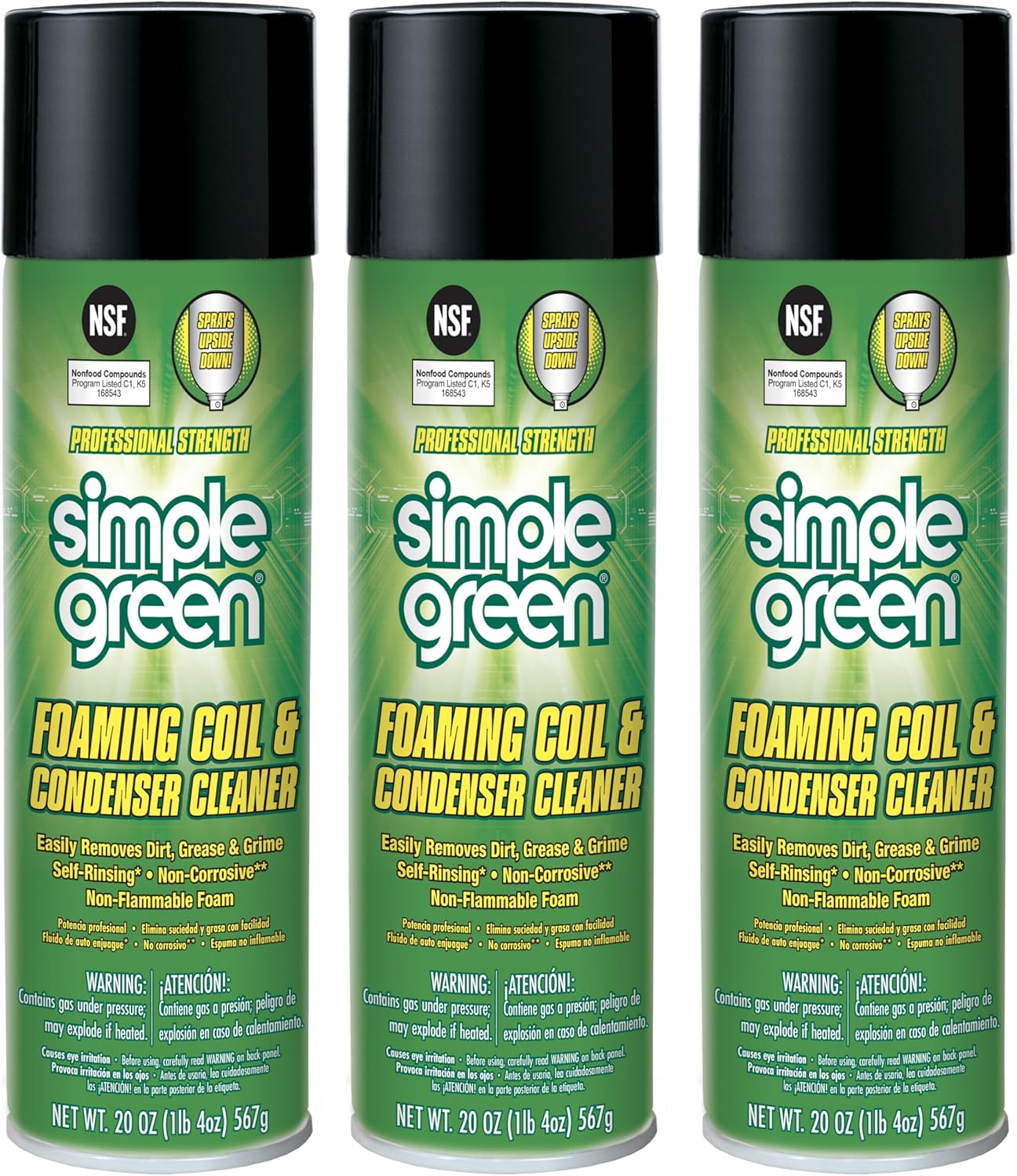 Simple Green Foaming Coil Cleaner 20oz Aerosol (Pack of 3)