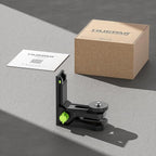 Huepar Fine-tuning Bracket for Line and Point Laser Levels, 1/4"-20 Male Thread L-Shape Magnetic Pivoting Base with 1/4"-20 and 5/8"-11 Female Threaded Mounts on Bottom for Wall & Ceiling Mount - PV12