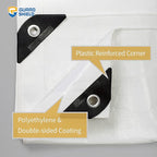 GUARD SHIELD Heavy Duty Tarp 30x30 Feet White Multi Purpose Thick Waterproof Poly Tarp Cover 10mil
