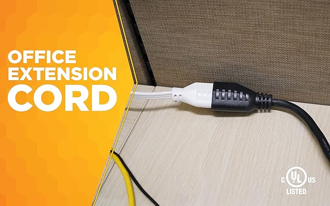 Woods Light Duty Extension Cord - Indoor Power Solution for Office & Household Use - SJTW Extension Cord - 16 Gauge - 3 Conductor - 25 Feet - Black (Pack of 12)