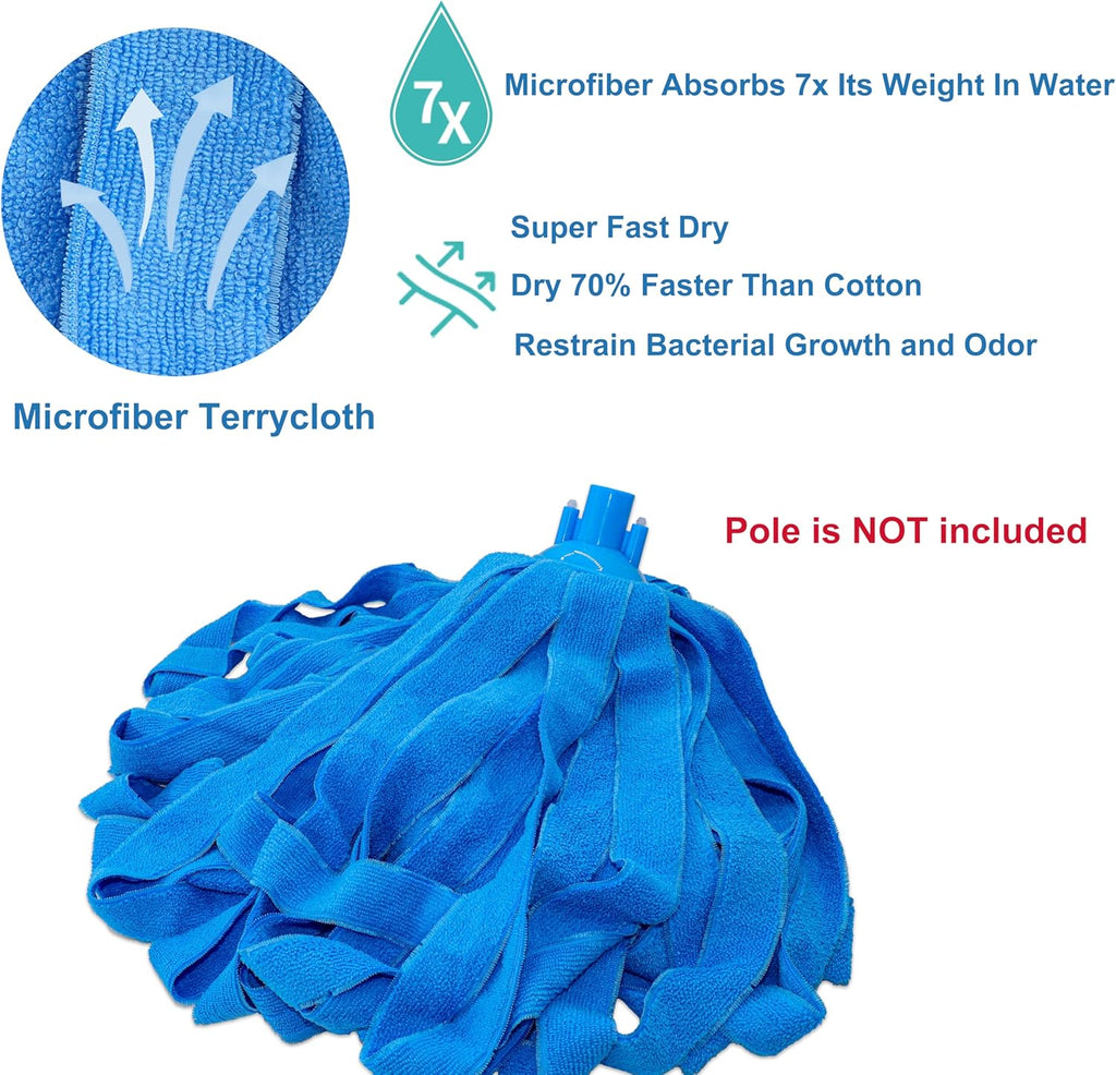 Microfiber Cloth String Mop Head Refill, Loop End Screw On Mop Head Compatible with All Standard US Threading Pole (Acme 3/4 inch Thread) (6)