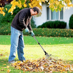 Garden Rake for Leaves – Heavy Duty Metal Leaf Rake for Lawns with Adjustable Handle (33"-69") & Expandable Head (8"-15") – Durable for Lawn, Shrub, Garden Beds – Essential Gardening Tools