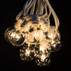 Hometown Evolution, Inc. 25 Foot C9 Commercial Exterior Globe String Lights with 20 G50 2 Inch Clear Bulbs (White Wire) for Weatherproof Heavy Duty Vintage Outside Lighting