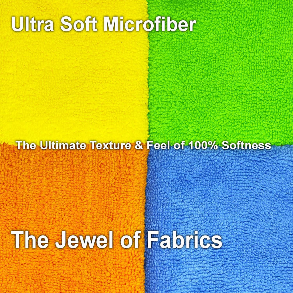 Microfiber Cleaning Cloths - 36 Pack, 16x16 Reusable, Lint-Free, Highly Absorbent Towels for Home, Kitchen, Car Detailing & Windows - Soft, Durable, Washable Cleaning Rags (Mix Color, 16" x 16")