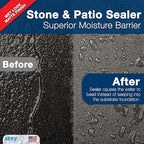 Natural Stone Sealer (Wet Look Matte Finish) Commercial Grade Outdoor Indoor Waterproof Grout Sealer Protects Pavers Pools Patios Decorative Landscape Stones (1 Gallon) H2800S