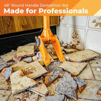 48” Round Handle Demolition Bar – Versatile Wrecking & Multi Tool- For Home Renovations and DIYs - Trusted by Contractors, Firefighters & Restoration Professionals