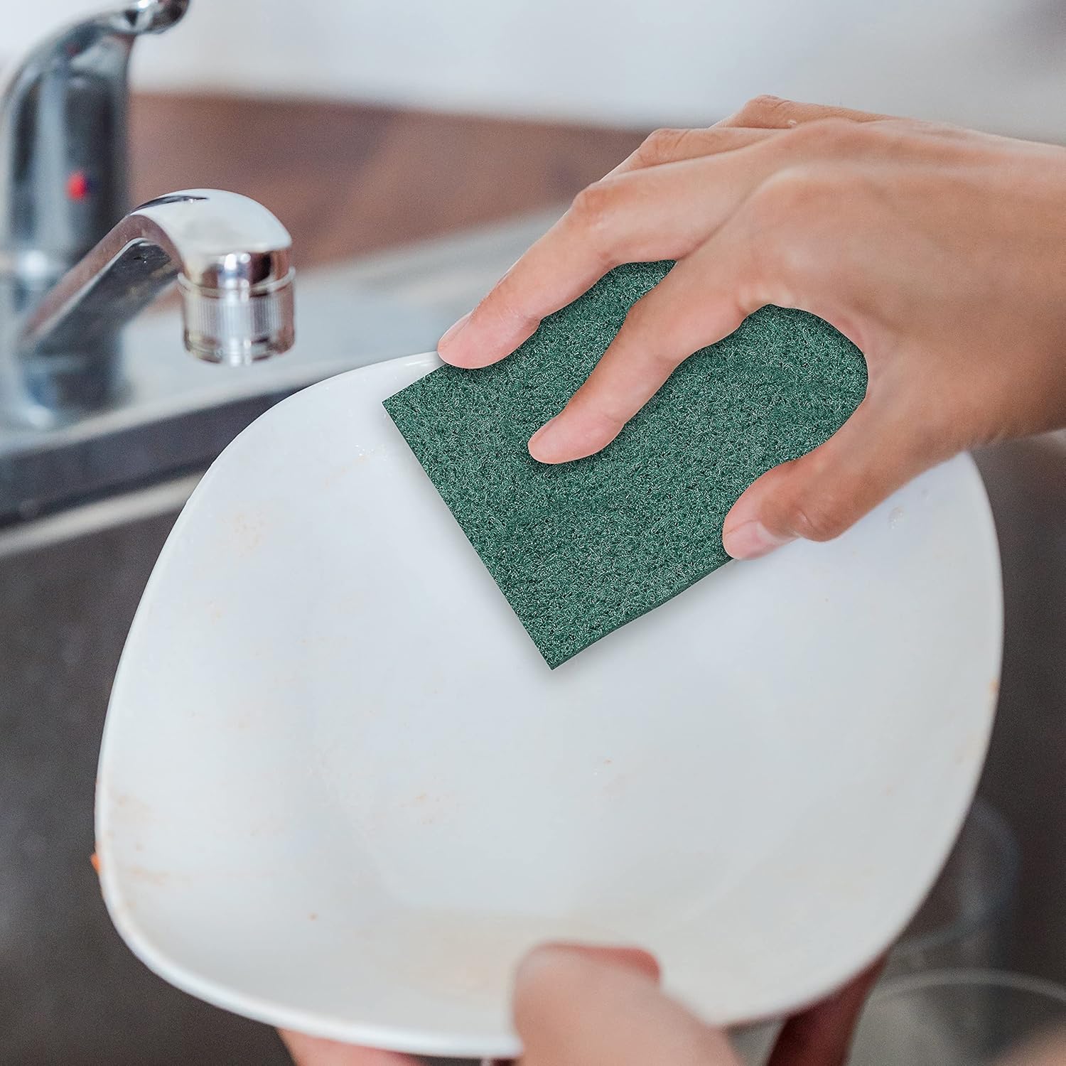 100 Pack Heavy Duty Scouring Pads 3x4 Inch – Green Scrubbing Pads, Non Scratch Bulk Scrub Pads for Kitchen, Dishes, Pots, Pans, Grill & Household Cleaning – Reusable Multipurpose Scrubber Pads