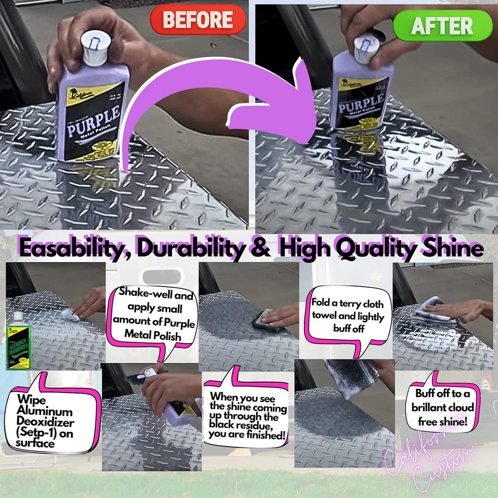 Products – The Original Purple Metal Polish, No Silicone, Body Shop Safe, Great for Aluminum, Brass, Copper, Chrome, Silver, Stainless and Gold, Made in The USA (3)