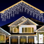 Christmas String Lights Outdoor - 99Ft/30M 1280 LED 8 Modes with Remote Control and App Waterproof Christmas Lights for Patio Yard Garden Wedding Party-White