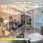 LAMPHOME 6-Pack of 8-Inch Slim LED Recessed Lights with Junction Box, Adjustable Color Temperatures (2700K-5000K), 18W Equivalent to 125W, Dimmable, 1600LM Brightness - ETL and Energy Star Certified