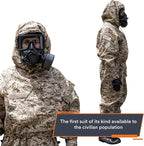 MIRA Safety MOPP-1 CBRN Protective Suit | Washable, Semi-permeable, Chemical-Resistant Coverall with Integrated Hood