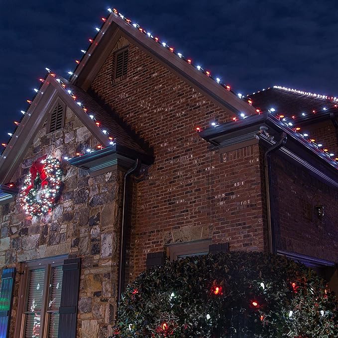 Wintergreen Lighting 25 Pack OptiCore LED C9 Cool White Christmas Light Bulbs - Premium Shatterproof C9 LED Christmas Replacement Bulbs, E17 Bulbs/Base (Cool White Faceted)