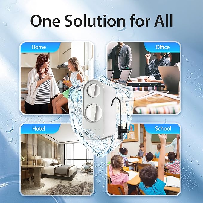 iSpring RO600ORB Tankless Reverse Osmosis System Under Sink, 600 GPD Fast Flow RO System, 2.5:1 Pure to Drain Ratio RO Water Filter System, Oil Rubbed Black Faucet, White