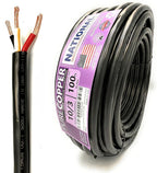 NATIONAL Wire & Cable – 10 AWG 3-Conductor Premium Copper Wire, 100 ft, Stranded | Made in USA, Heavy-Duty Flexible Jacket | Automotive, Solar, Battery, Indoor and Outdoor Use