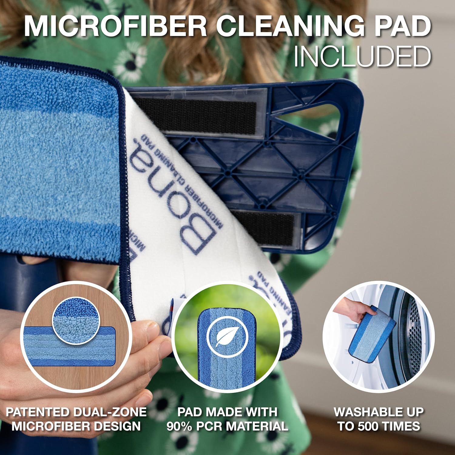 Bona Multi-Surface Floor Care Kit - Includes Microfiber Mop, Microfiber Cleaning Pad, Hardwood Floor Cleaning Solution, and Multi-Surface Floor Cleaning Solution - Kit for Hard Floors