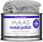MAAS Metal Polish 1.1lb Can Plus Free Cloth, Universal Metal Cleaner for All Metals, Clean, Polish, and Protect Silver, Brass, Copper and More, Tarnish Remover and Silver Cleaner for Jewelry