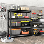 40" W Garage Shelving Heavy Duty, 1600 Lbs Loads Garage Storage Shelves Heavy Duty, 4-Tier Metal Shelving Units and Storage for Basement, Retiple Tanks,40" Wx16 Dx72 H, Black