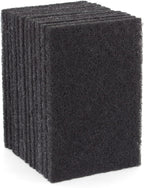Delicate Scour Pads. Made in Europe. 12 Pack, 4 x 6 Inch Odorless General Purposes Scouring Scrubbers for Cleaning Dishes, Cutlery, Kitchen, Household & Outdoor Things (Black)