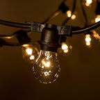 Hometown Evolution, Inc. E26 Commercial String Lights with 16 Gauge Wire (50 Foot 25 Socket, A15 15 Watt Clear Bulbs)