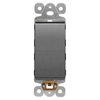 LIDER Minimalist Design Matte Finish Lighted Decorator Switch, Frameless Paddle Light Switch with Locator Light, Grounding Screw, 3-Way or Single Pole, 15A 120V, UL Listed, LS15-3W-SG, Space Gray