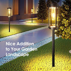 Solar Pathway Lights Outdoor: 8 Pack Upgraded Solar Lights Outdoor Waterproof - Up to 15 Hrs Bright Modern Path Light for Garden Yard Patio Driveway Walkway Sidewalk Landscape Lighting Outside Decor