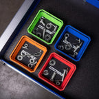 OEMTOOLS 26052 Foldable Magnetic Tray Set, Magnetic Tray for Mechanic's Small Parts, Sorting and Storage, Collapsible, 4-1/2" Square, 2 lb. Capacity, 4 Colors